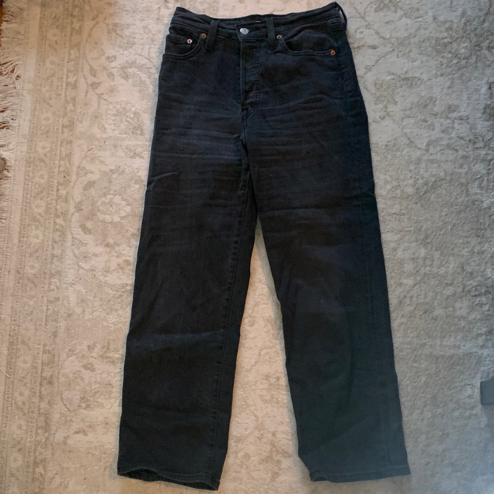 Levi's Black Ribcage Straight Ankle Jeans